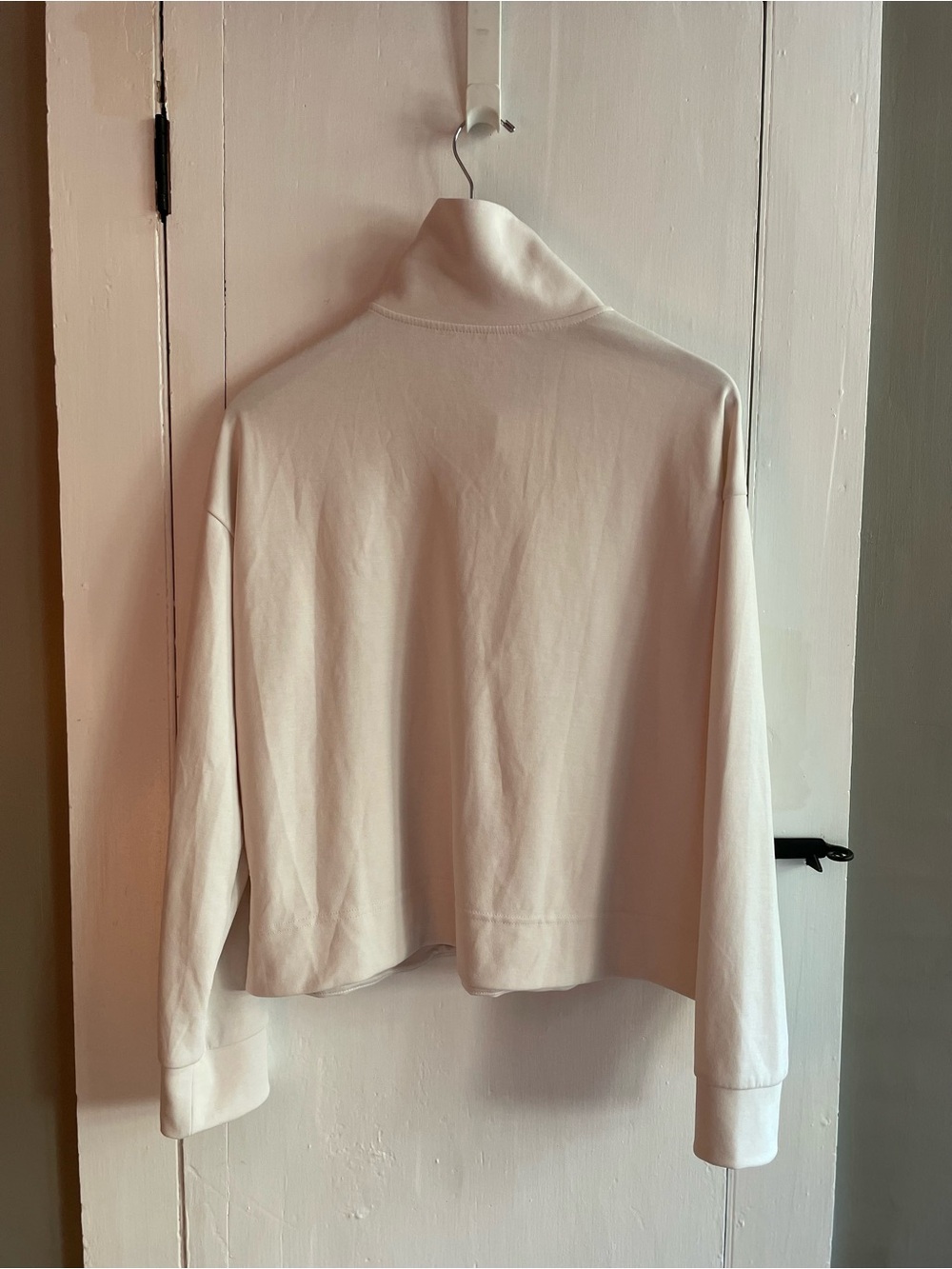 Athleta Seasoft Magnolia White Quarter-Zip Funnel Neck Sweatshirt Size Large - Picture 3 of 8